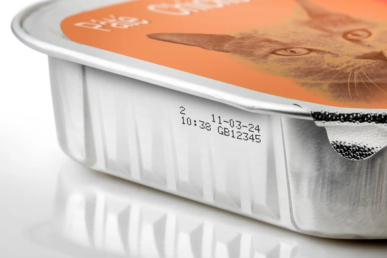 batch code on cat's food - Batch Code Printing Machine